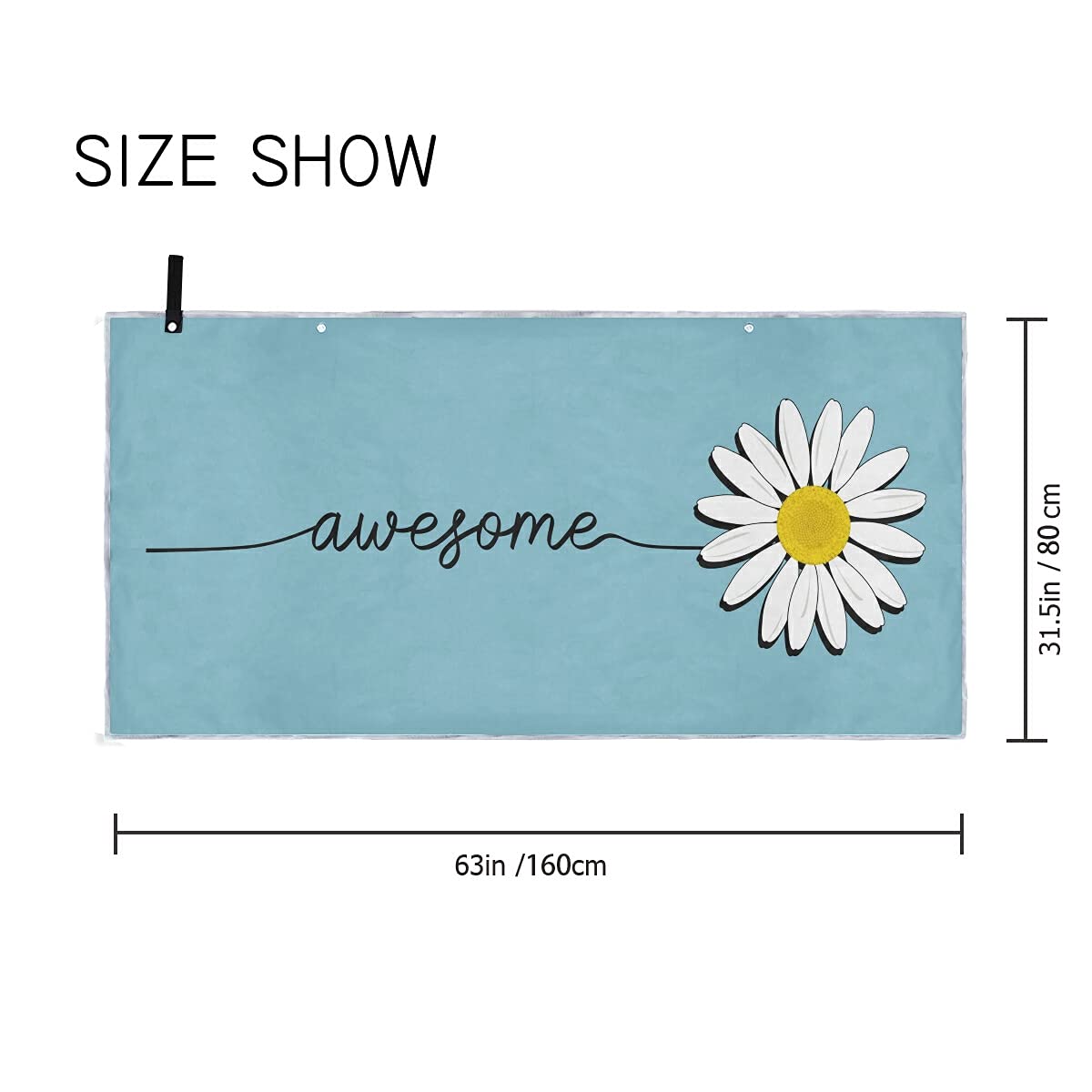 JUNZAN Daisy Beach Towel for Adults - Sand-Free, Fast-Drying, Super Absorbent Pool Towel for Beach, Pool, and Outdoor Adventures