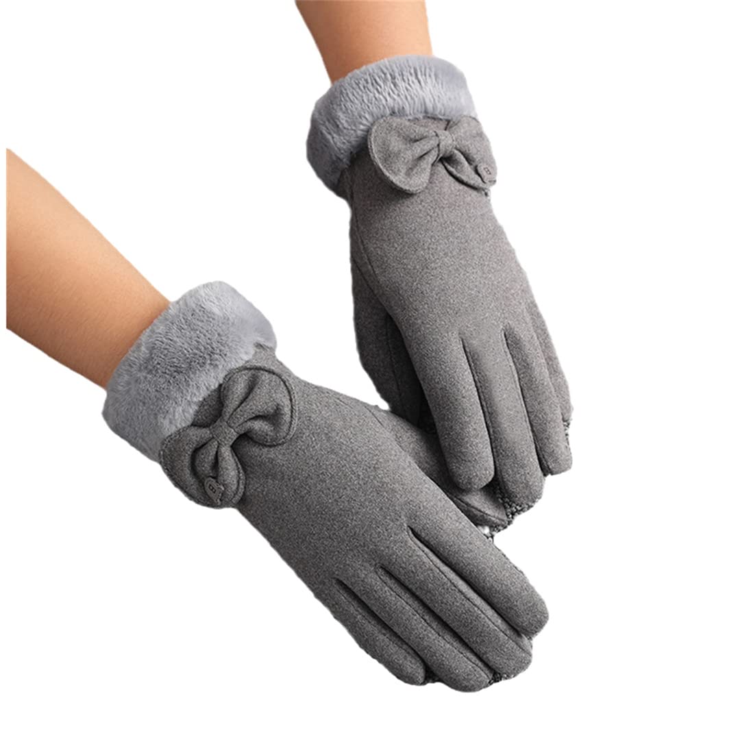 Women's Winter Gloves - Warm Buttoned Suede Leather Mittens for Driving, Skiing & Cycling - Double Layer Plush Lining for Extreme Cold Weather