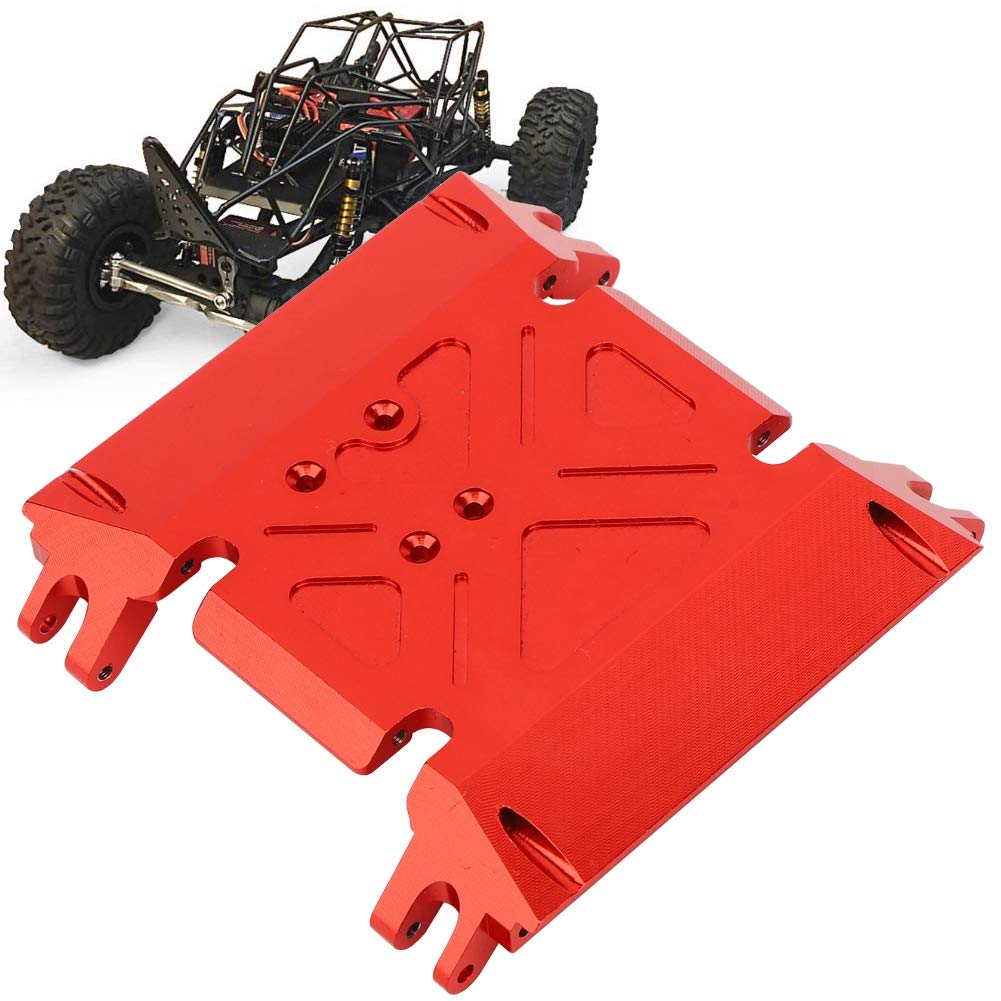 1/10 RC Car Center Mount Skid Plate Spare Parts - Compatible with 90018 & 90048 RC Model Car Kits (Red) - Durable Protection for Off-Road Crawling & Rock Racing Scenes