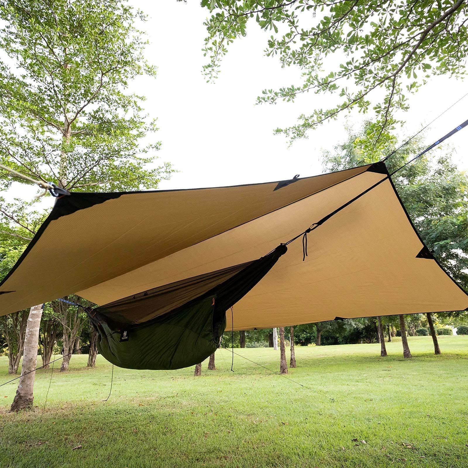 OneTigris Hideout Hammock Underquilt & Bulwark All-Season Camping Tarp - Lightweight Insulated Hammock Gear for Backpacking, Hiking and Outdoor Adventures