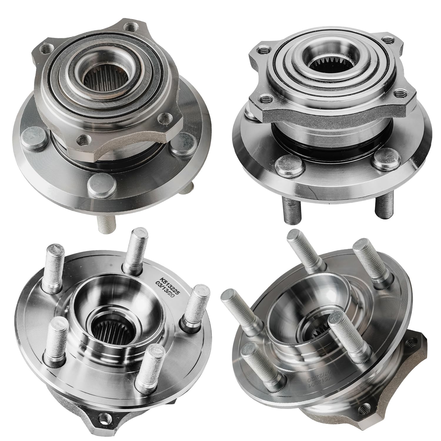 Detroit Axle - 4pc AWD Front & Rear Wheel Hub Bearings Replacement Kit for Chrysler 300, Dodge Magnum & Charger - Durable Auto Parts for Smooth Driving & Off-Road Adventures