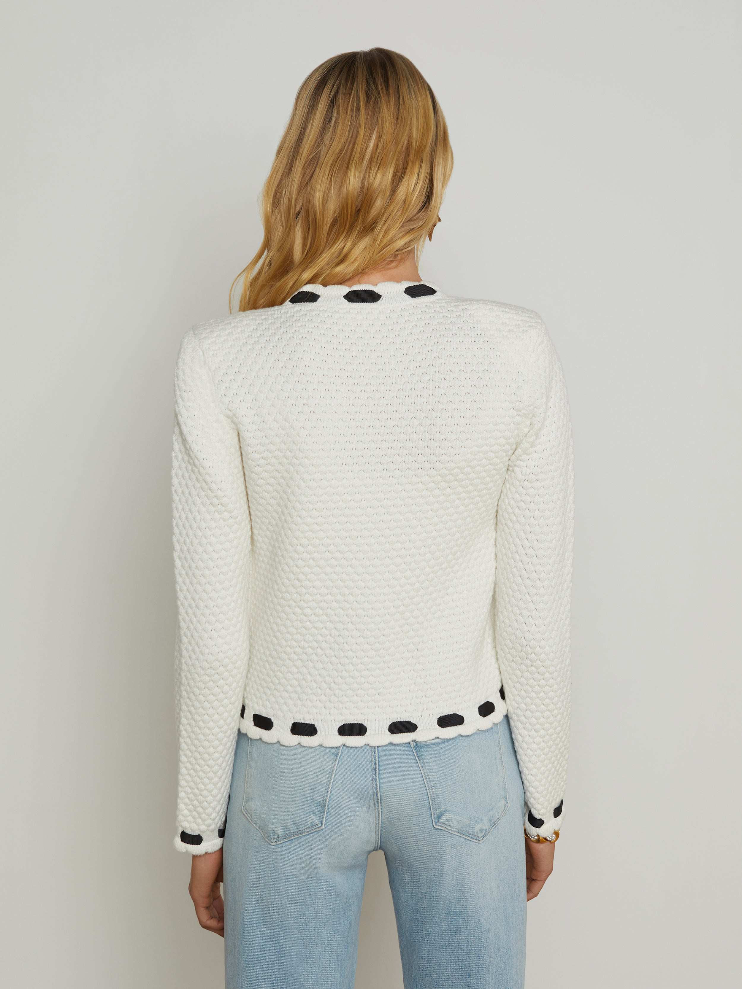Astor Cardigan for Women - Ivory & Black Knit Sweater | Cozy Fall & Winter Layering | Perfect for Office, Casual Outfits & Date Nights