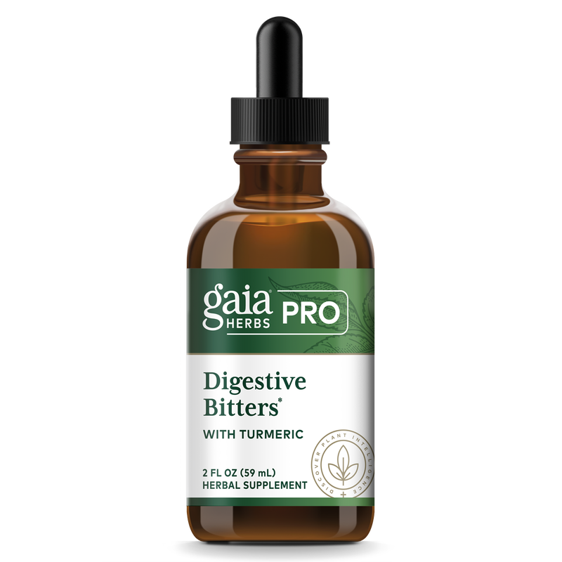 Gaia Herbs Digestive Bitters with Turmeric - 2 oz Liquid Supplement for Gut Health & Digestion Support - Perfect for After Meals & Bloating Relief