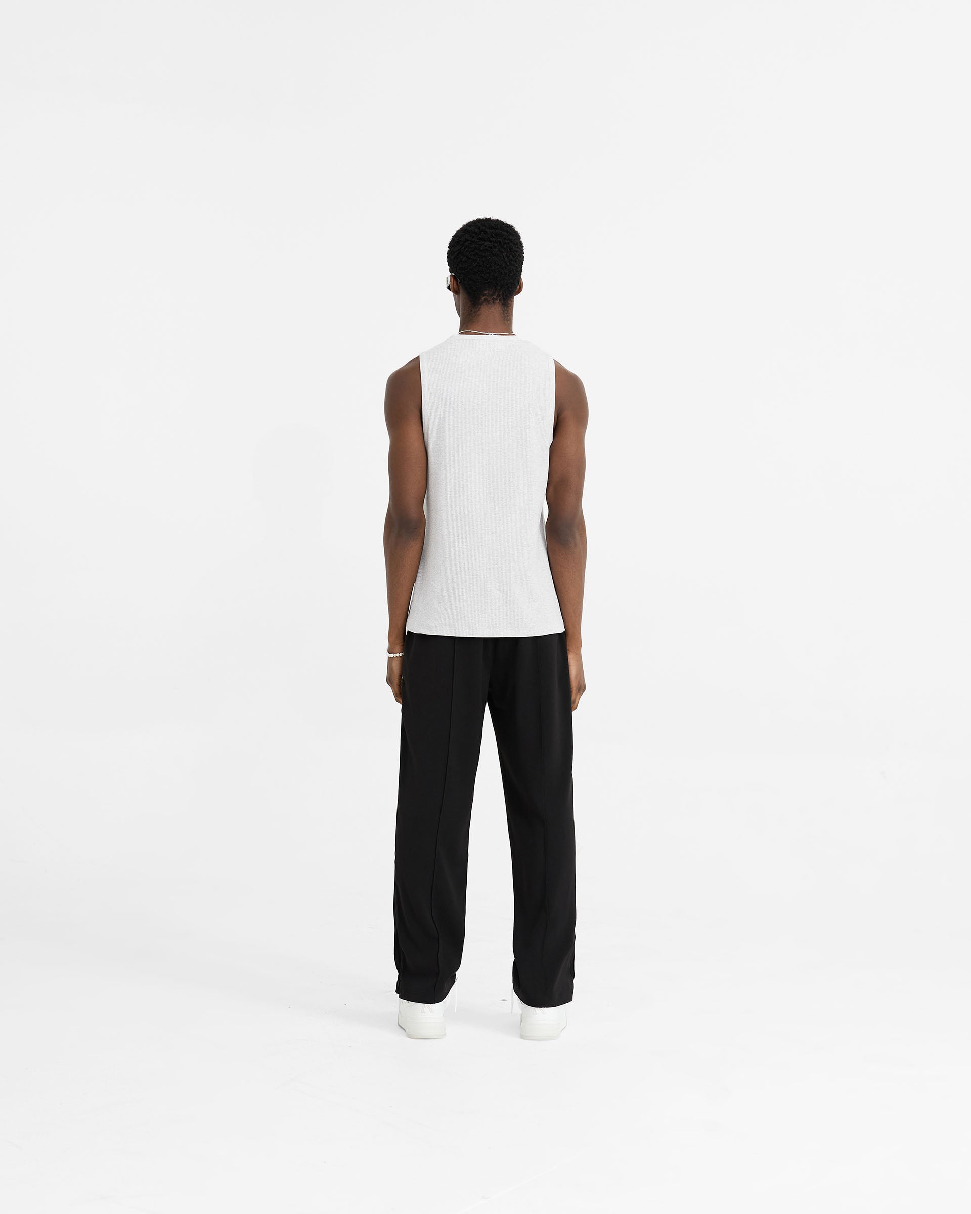 Initial Rib Vest in Ice Grey Marl - Stylish & Comfortable Layering Piece for Men & Women | Perfect for Casual Outfits, Loungewear & Layering in Cool Weather