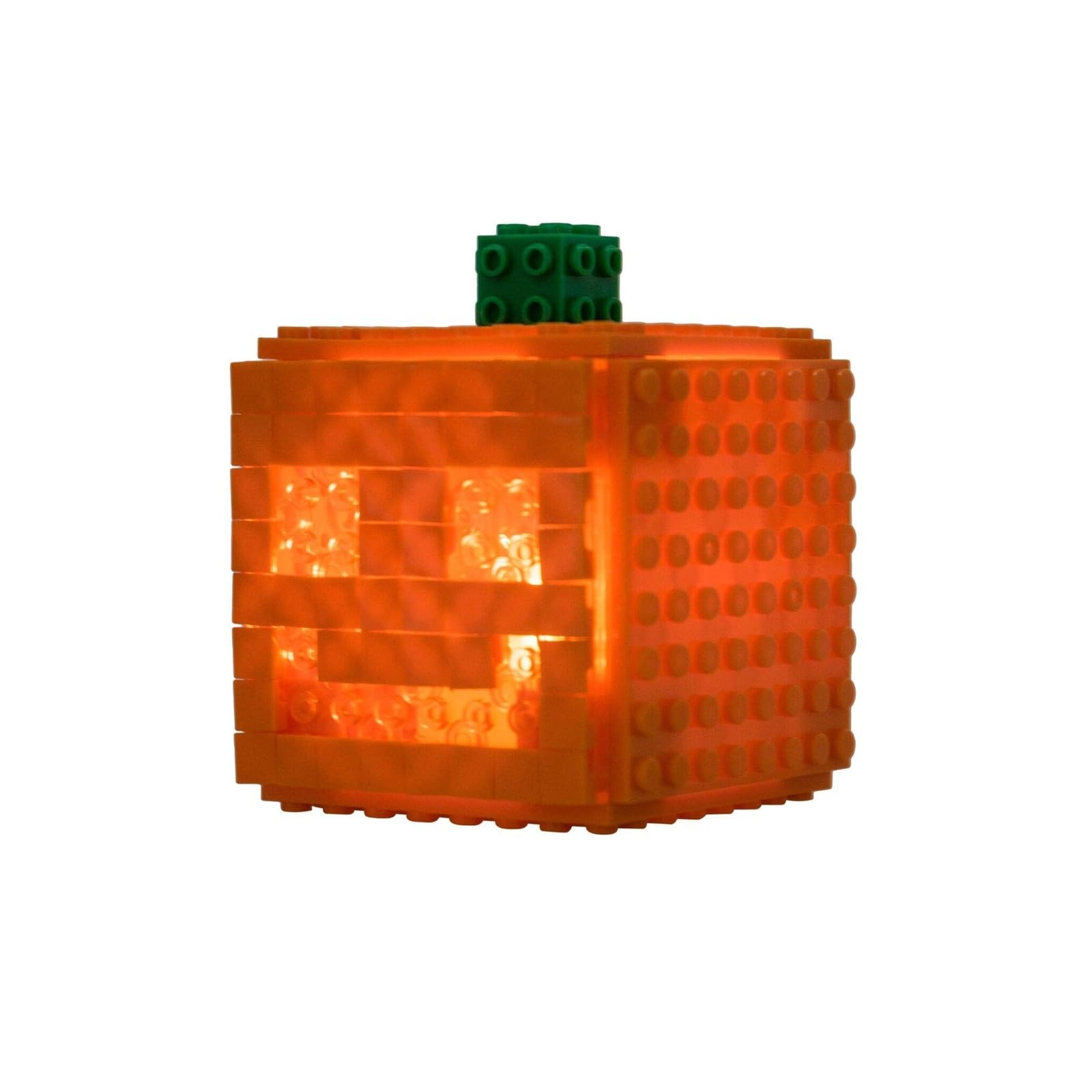 Strictly Briks 3D Toy Building Bricks - 79 Piece Halloween LED Light Up Mini Cube Jack-O-Lantern Set | Compatible with Lego & All Major Brands | Perfect for DIY Decorations, Halloween Party Favors & Creative Play