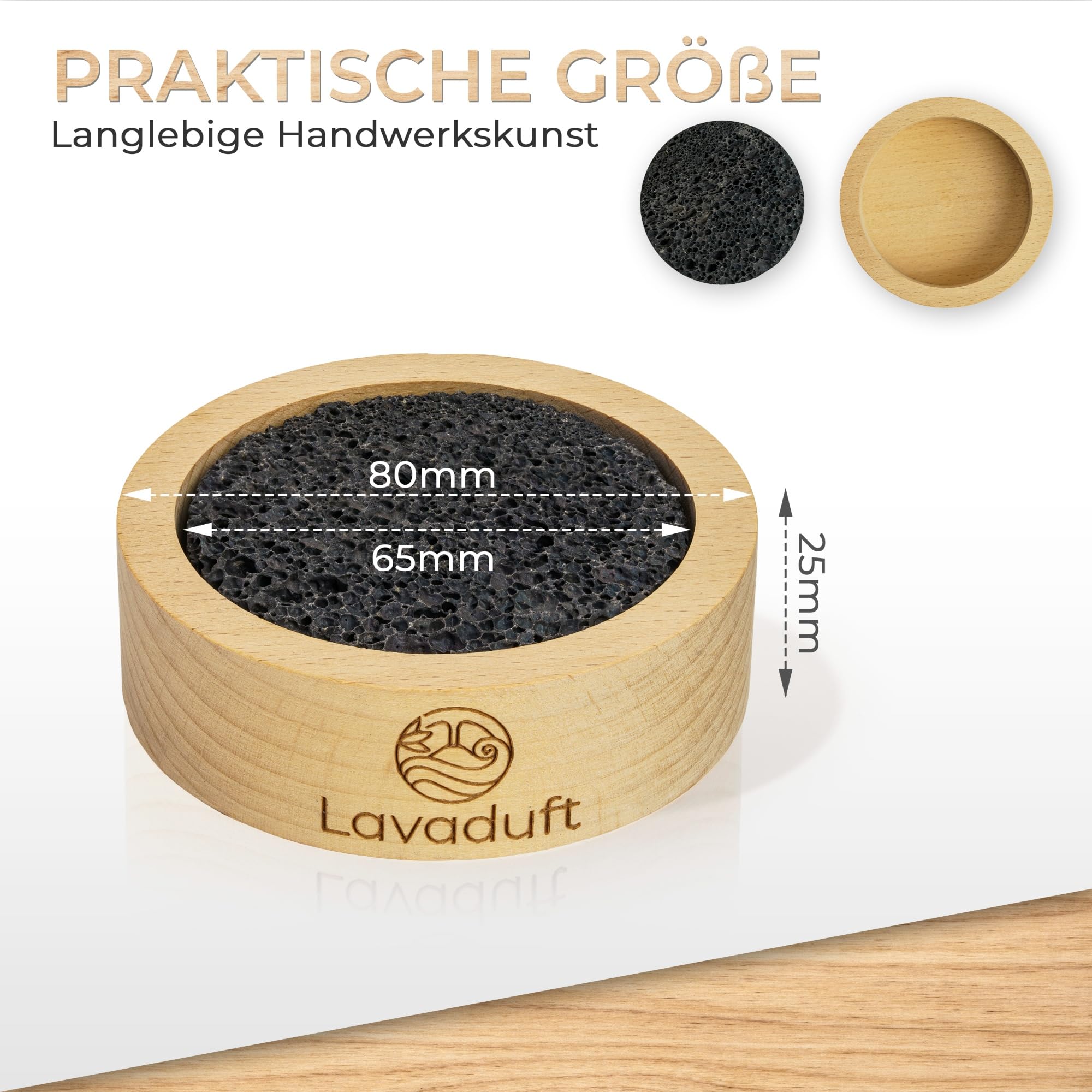 LAVADUFT® Natural Lava Stone Essential Oil Diffuser - Aromatherapy Diffuser for Home, Office, Car, Bedroom, Living Room, Bathroom | Relaxation, Stress Relief & Better Sleep