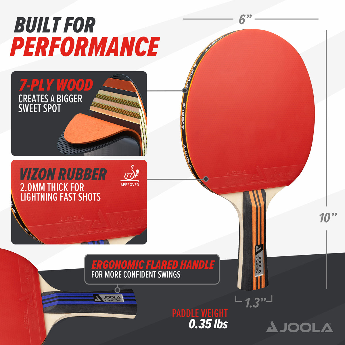 JOOLA Family Advanced Table Tennis Set - Premium Ping Pong Paddles & Balls for Indoor & Outdoor Play - Perfect for Family Fun, Backyard Games & Competitive Training