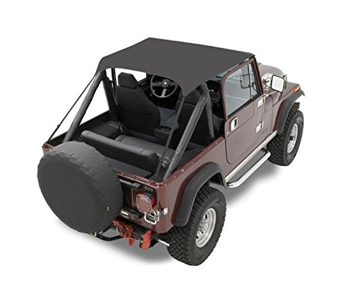 Bestop 52507-01 Black Crush Traditional Bikini Top for Jeep CJ-5 (1976-1983) - Soft Top Replacement & Summer Off-Roading Accessory