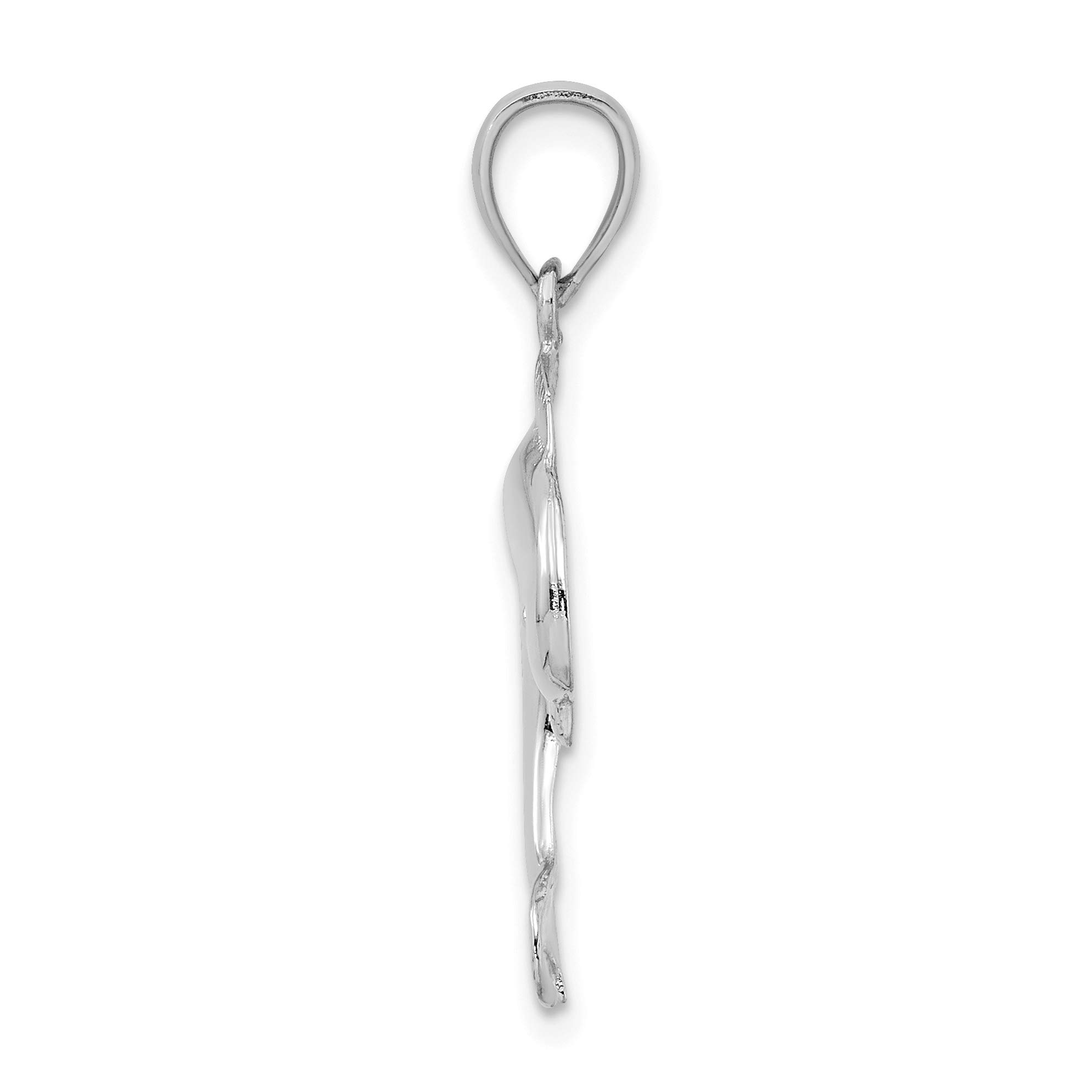 14K Solid White Gold Dolphin Pendant Necklace - Elegant Ocean Fish Jewelry for Women, Perfect for Summer Beach & Nautical Fashion Accessories