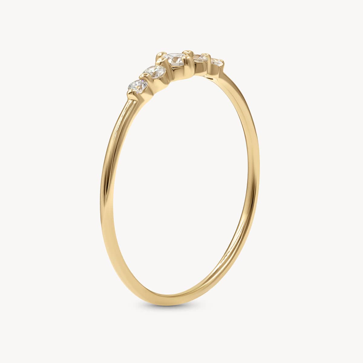 White Diamond Oceana Ring - Elegant 14K Gold Women's Wedding Band for Engagement, Anniversary & Everyday Wear