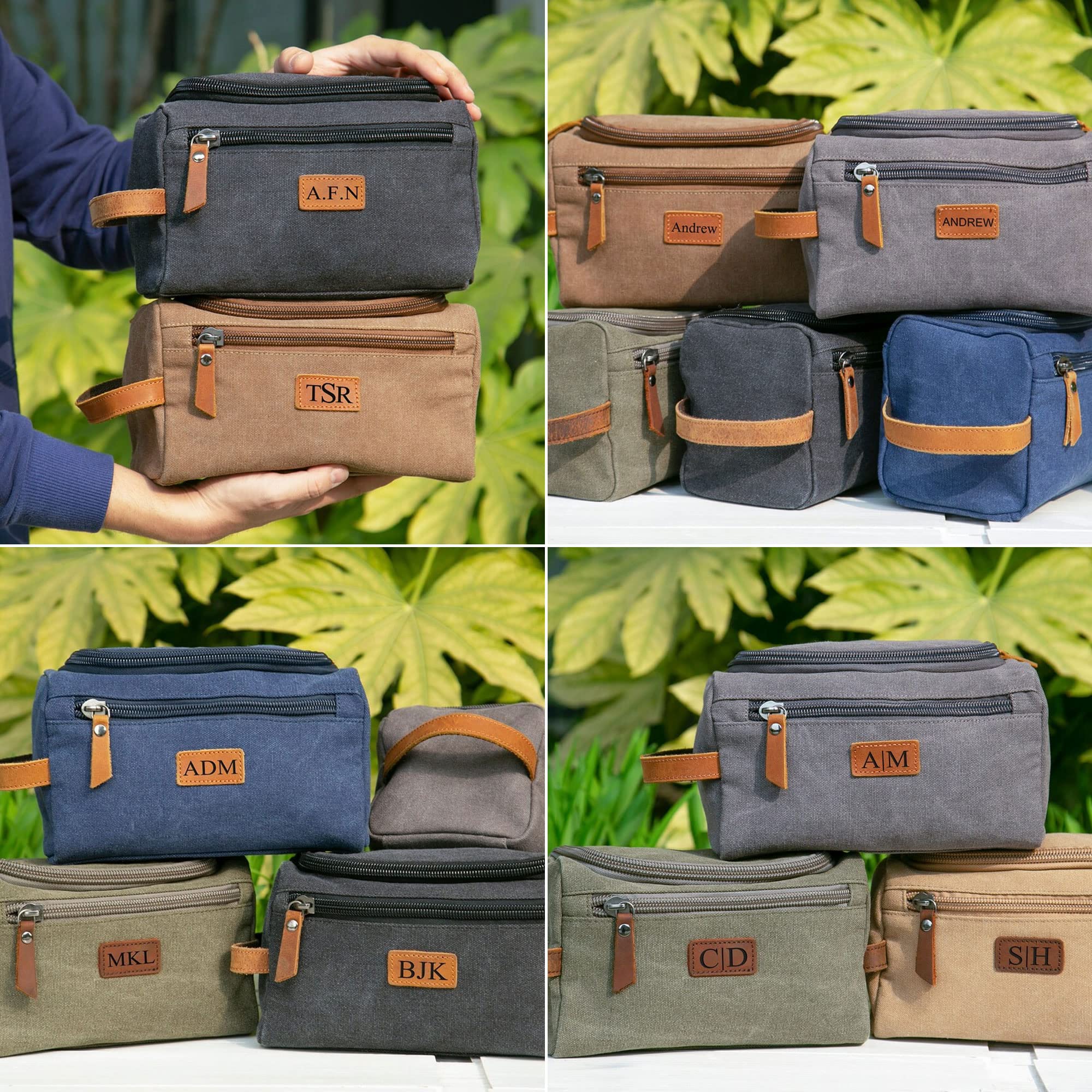 Personalized Men's Travel Toiletry Bag - Canvas Hanging Dopp Kit for Shaving & Cosmetics | Waterproof Makeup Organizer | Perfect Gift for Husband, Boyfriend | Ideal for Camping, Business Trips & Gym Use