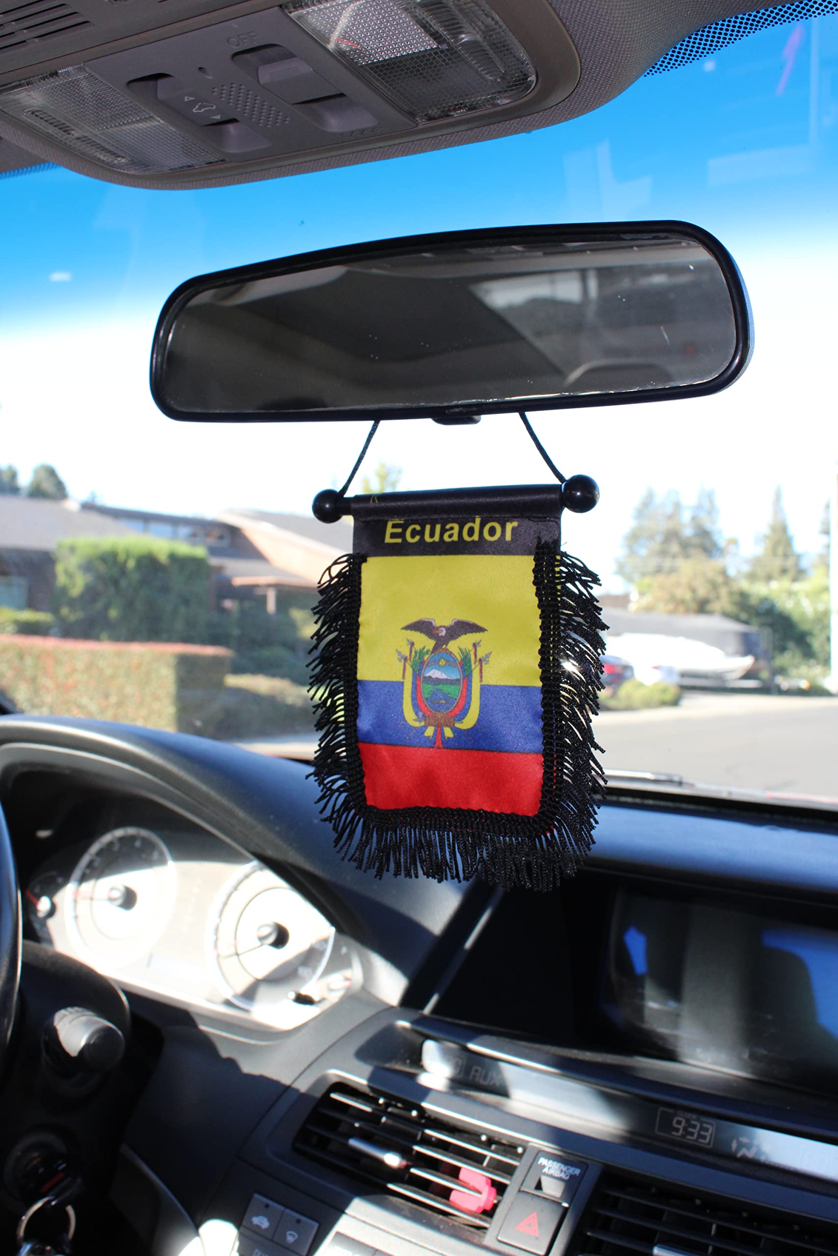 Ecuador Flag for Rear View Mirror | Ecuadorian Car Hanging Flag - Show Your Pride While Driving