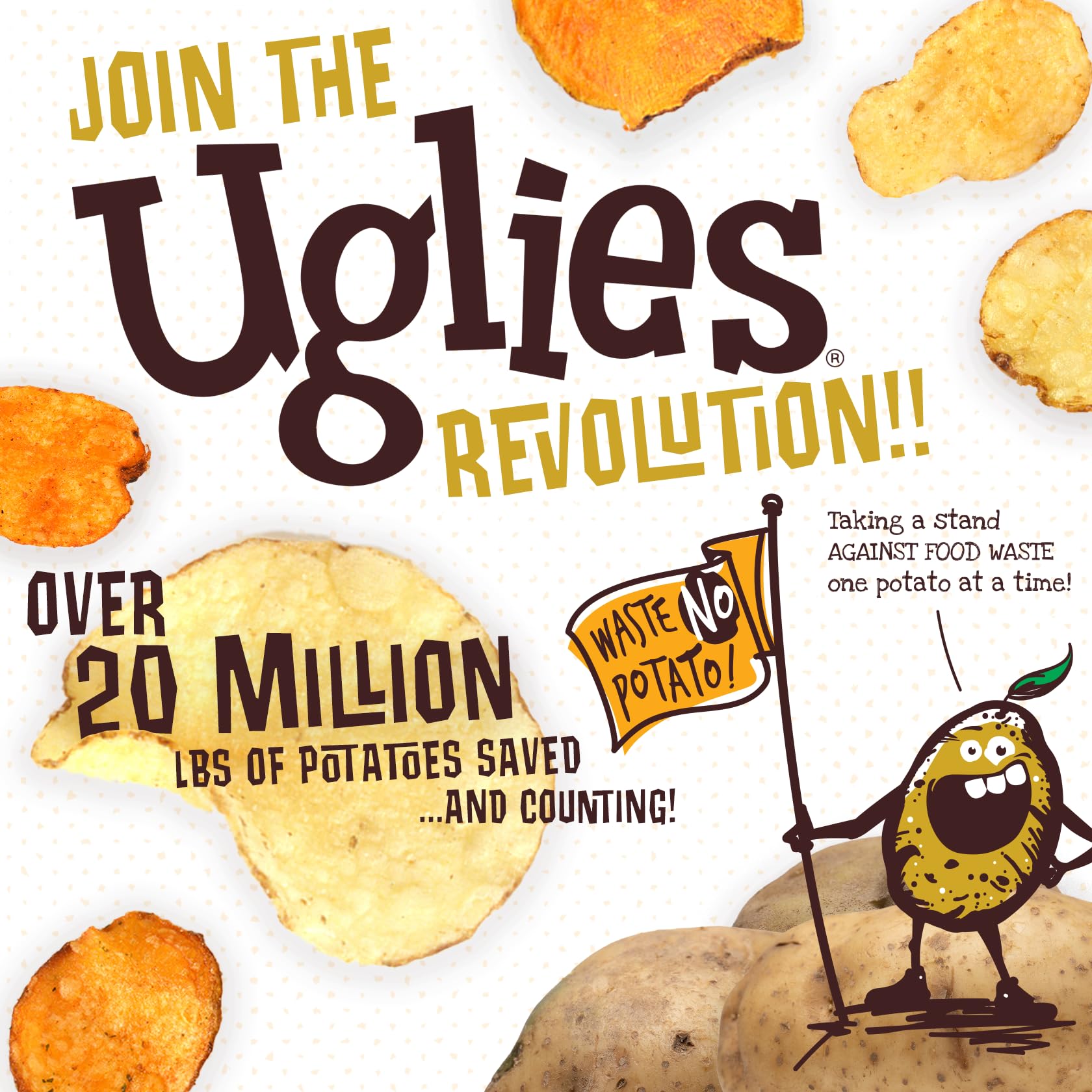 UGLIES Cheddar & Sour Cream Kettle-Cooked Potato Chips - Gluten Free, Kosher, Non-GMO Snack Packs (2oz, 24 Count) - Perfect for School Lunches, Office Snacks & On-the-Go Munching