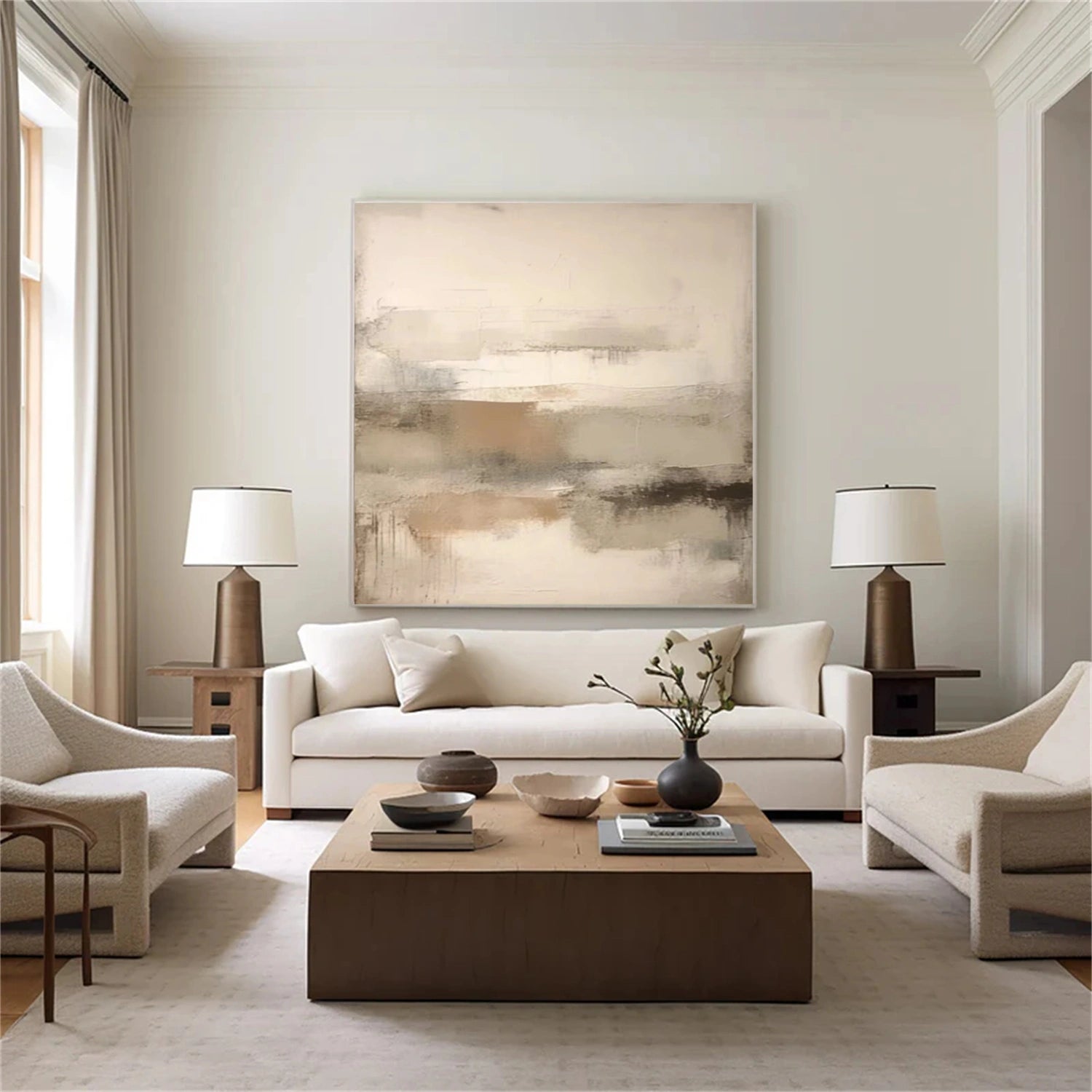 Abstract Tranquility Art Painting #WS297 - Modern Wall Decor for Living Room, Bedroom & Office - Handmade Canvas Artwork for Home Decoration