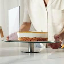 Royals Acrylic Cake Scraper - 10x4 Inch Transparent Chocolate Molder - Professional Baking Tool for Cake Decorating & Icing - Perfect for Home Bakers & Pastry Chefs (1pc)