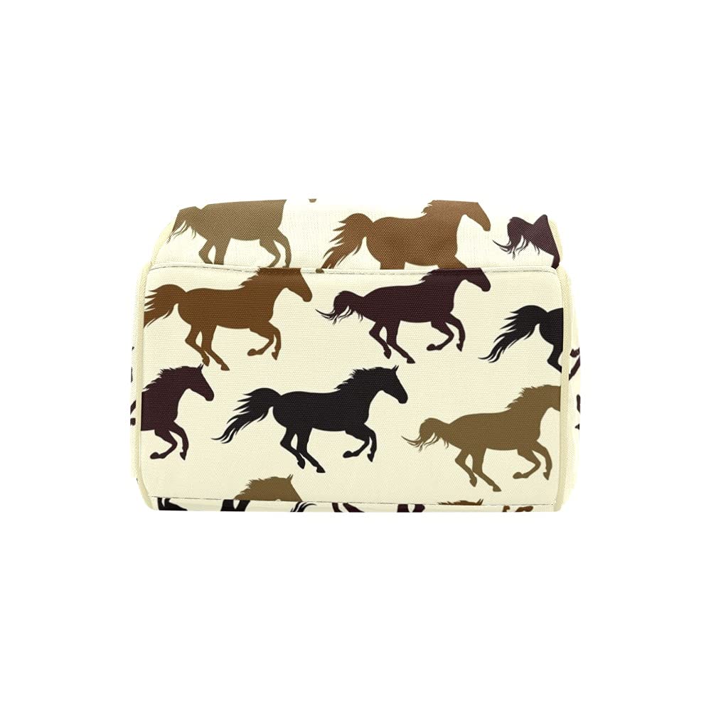 Personalized Animal Running Horse Diaper Backpack - Custom Name Travel Bag for Women & Girls, Perfect for Daycare, Park Outings and Family Trips