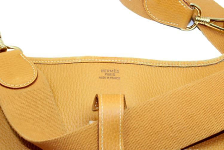 Authentic Hermes Evelyne GM Handbag - Natural Tan Clemence Leather Crossbody Purse for Women | Luxury Everyday Bag for Work, Travel & Shopping