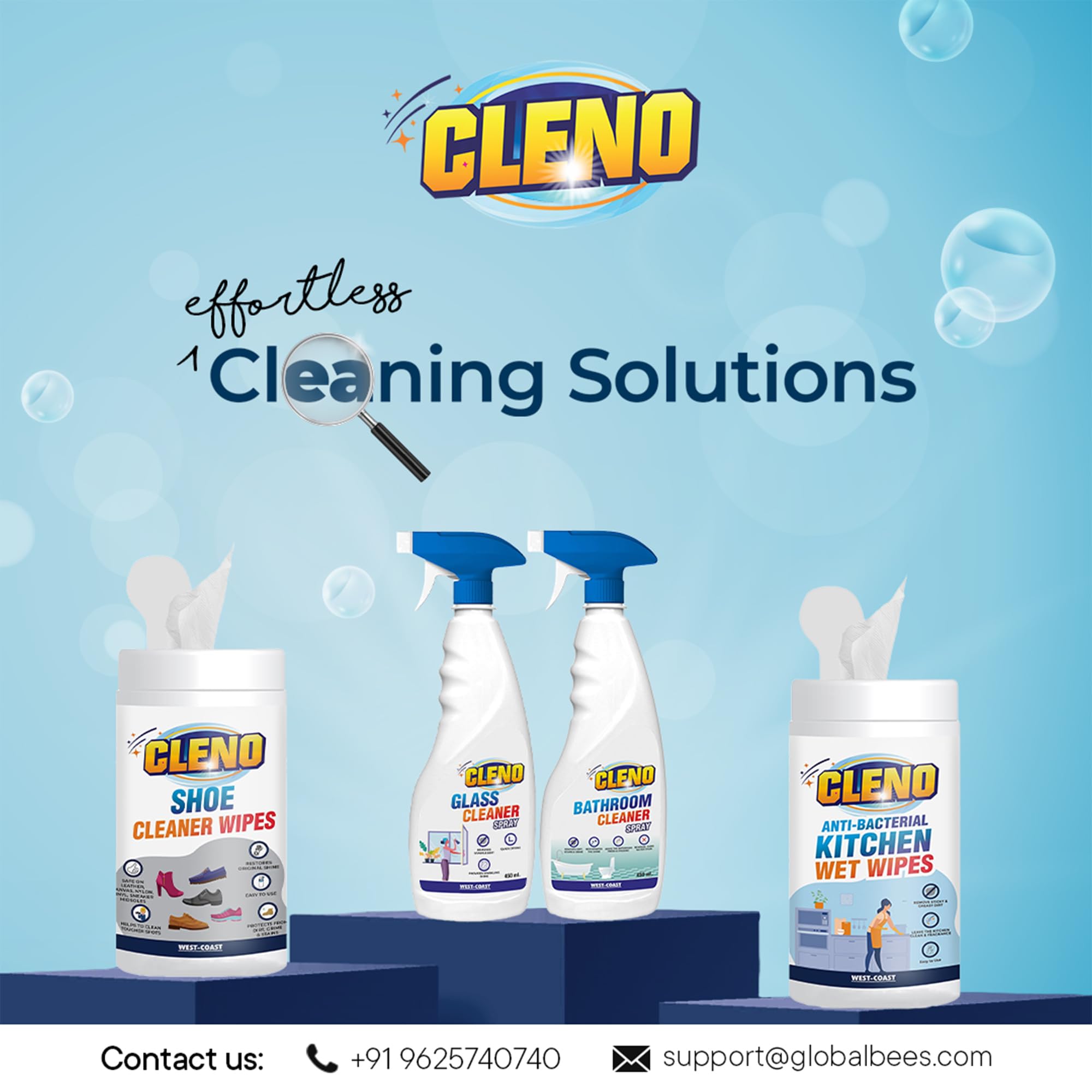 Cleno Shoe Cleaner Wipes - 80 Count | Quick & Easy Cleaning for Sneakers, Loafers, Sandals & Athletic Shoes | Removes Dirt, Mud & Stains | Perfect for Golf, Tennis & Everyday Use | Ready to Use Wet Wipes