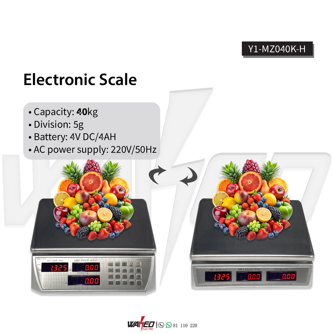 High Precision Digital Scale 40kg/88lbs - Portable Electronic Kitchen Scale for Cooking, Baking, Shipping & Postal Weighing (LCD Display, Tare Function) | Perfect for Home, Restaurant, and Commercial Use