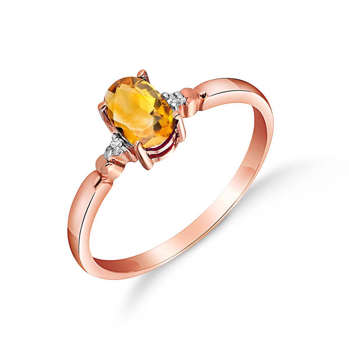 0.46 Carat 14K Solid Rose Gold Young Love Citrine Diamond Ring for Women - Elegant Birthstone Jewelry Gift for Anniversary, Engagement & Valentine's Day