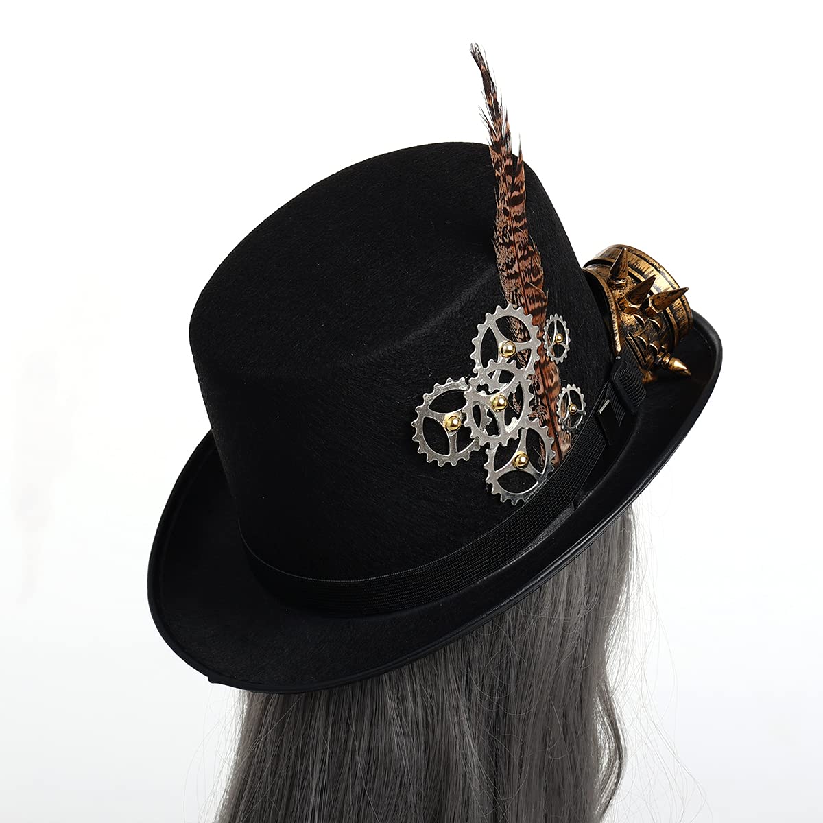 Steampunk Top Hat with Goggles for Women & Men - Victorian Gothic Halloween Costume Accessory - Perfect for Cosplay, Halloween Parties, and Themed Events
