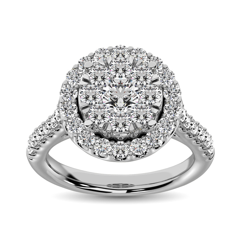 14K White Gold 1/2 Carat Invisible Diamond Fashion Ring for Women - Elegant Wedding Band, Anniversary Gift & Everyday Jewelry