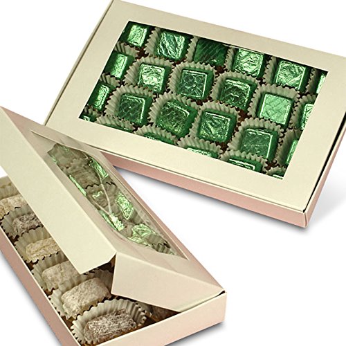 200 Pack White & Turquoise Candy Boxes - 5.75 Inch Wide | Perfect for Party Favors, Wedding Treats & Holiday Gift Packaging