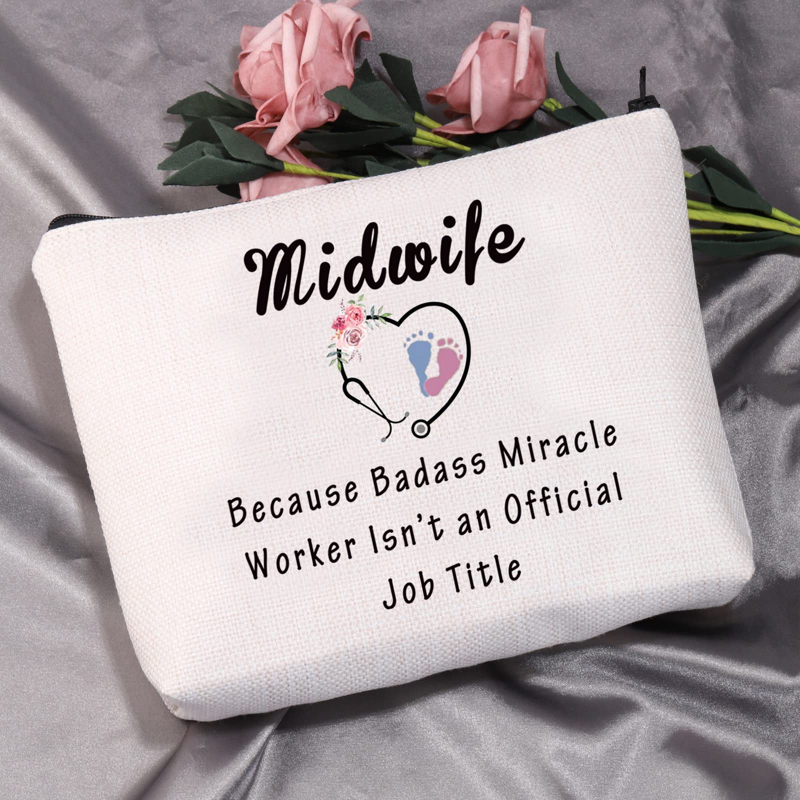 Premium Midwife Appreciation Gift - OBGYN Doctor & Labor Nurse Cosmetic Bag - Doula Travel Makeup Pouch for Medical Professionals | Perfect for Hospital Shifts, Birth Support & On-The-Go Essentials