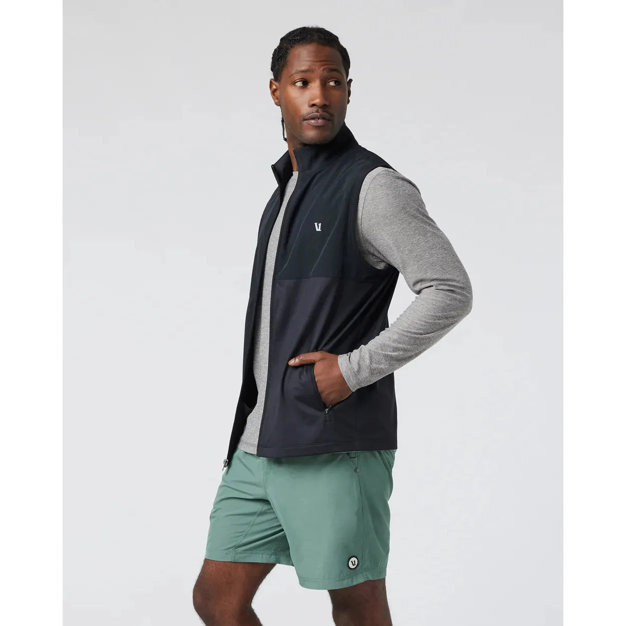 Vuori Men's Sunday Element Vest - Lightweight Water-Resistant Outdoor Running & Hiking Vest for Active Lifestyles