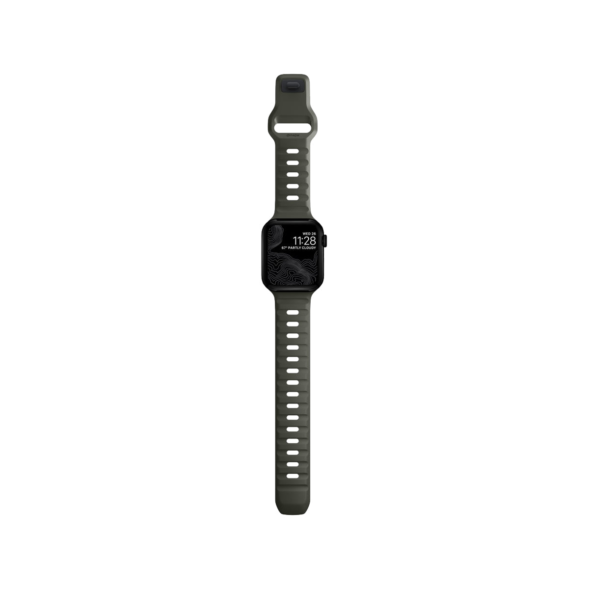 Nomad Sport Band for Apple Watch 45mm / 49mm - Premium Durable Ash Green Silicone Strap | Perfect for Workouts, Running & Everyday Wear