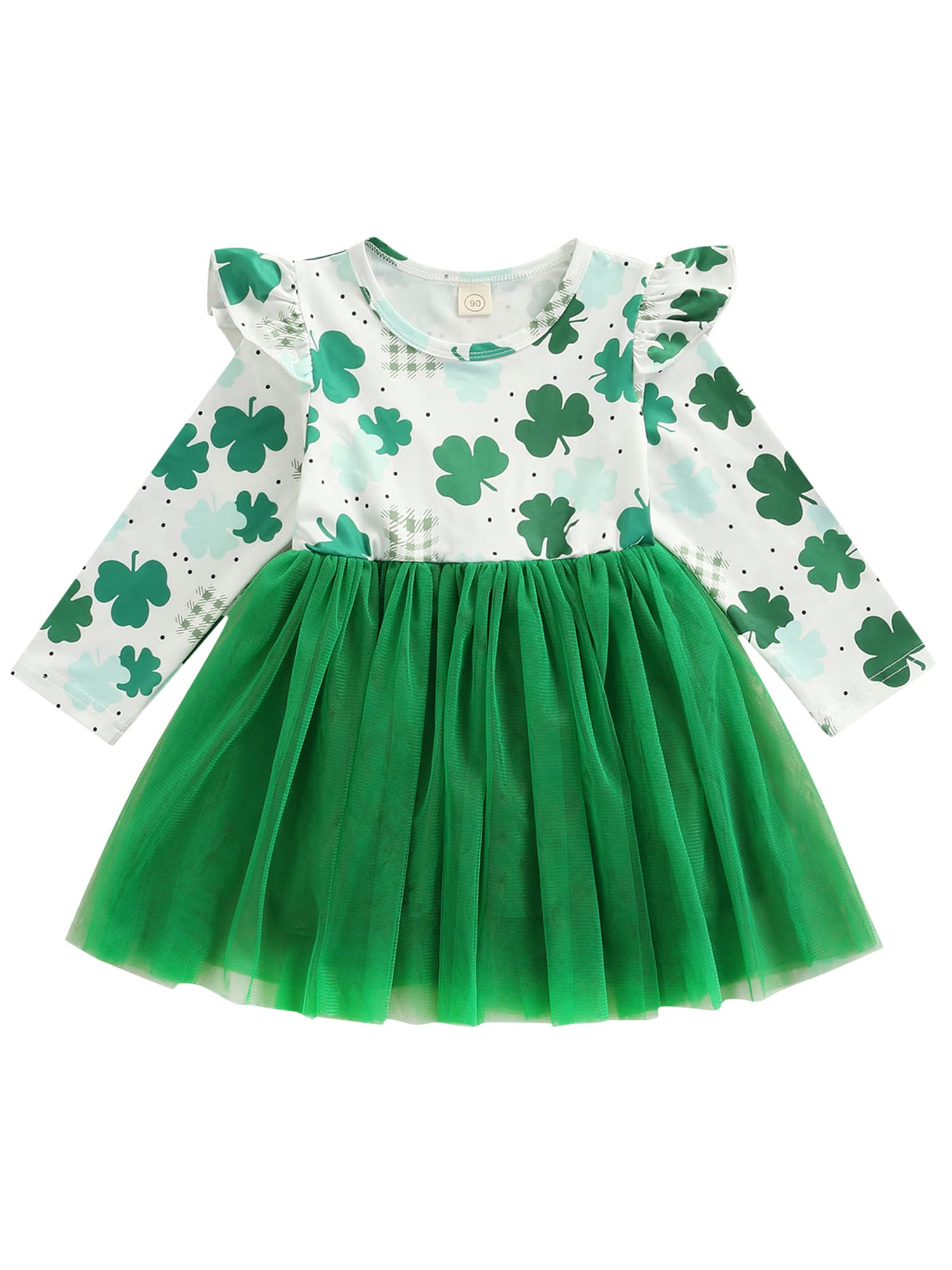 Toddler Girls' Casual Heart Print Tulle Dress with Fly Sleeves - Little Princess Skirt for Birthday Party & Photo Shoots