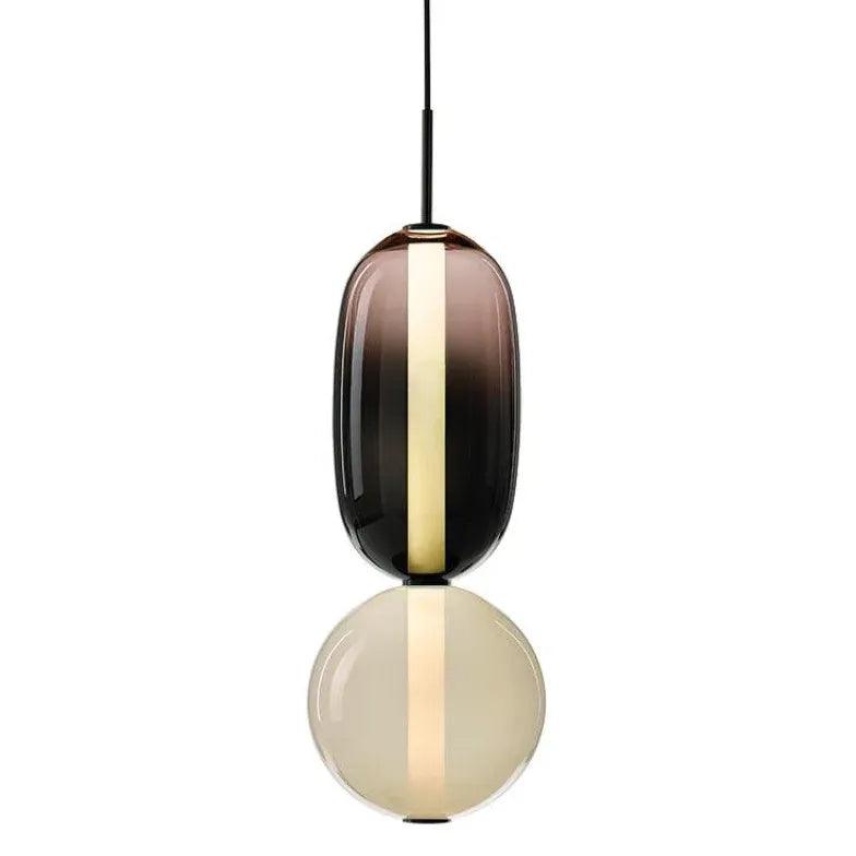 Modern Double Layer Elliptical Ball Pendant Light - Elegant Ceiling Lighting Fixture for Dining Room, Living Room & Bedroom