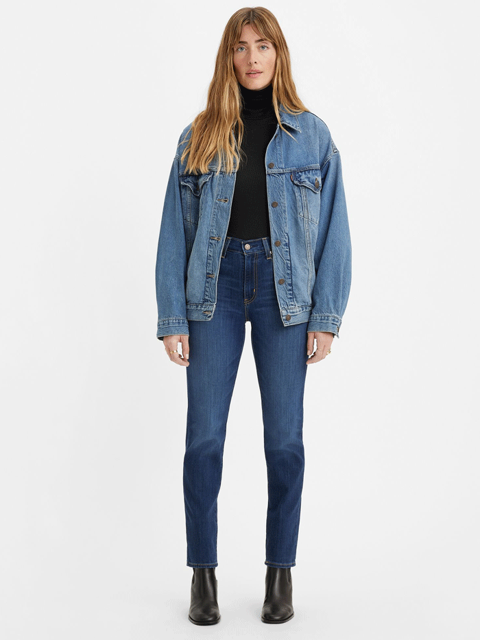 Levi's 724 High Rise Slim Straight Jeans for Women - Dark Wash Denim Pants | Perfect for Work, Casual Outfits & Everyday Wear