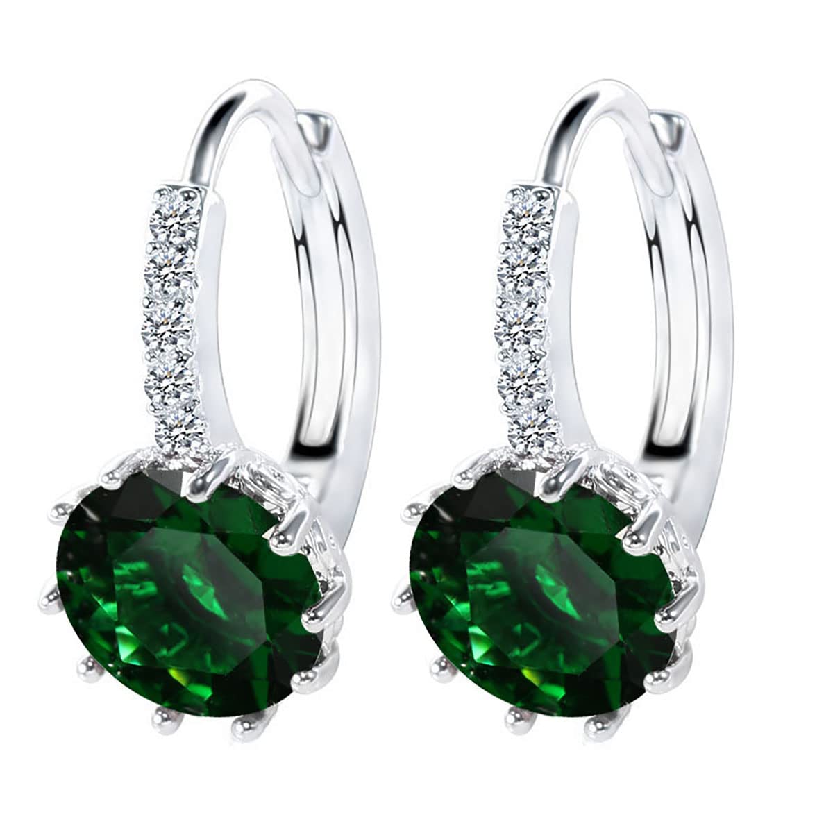 Brexina Women's CZ Hoop Earrings - Platinum Plated Cubic Zirconia Fashion Jewelry for Party, Anniversary, Wedding & Birthday | Perfect for Gifts, Date Night & Special Occasions