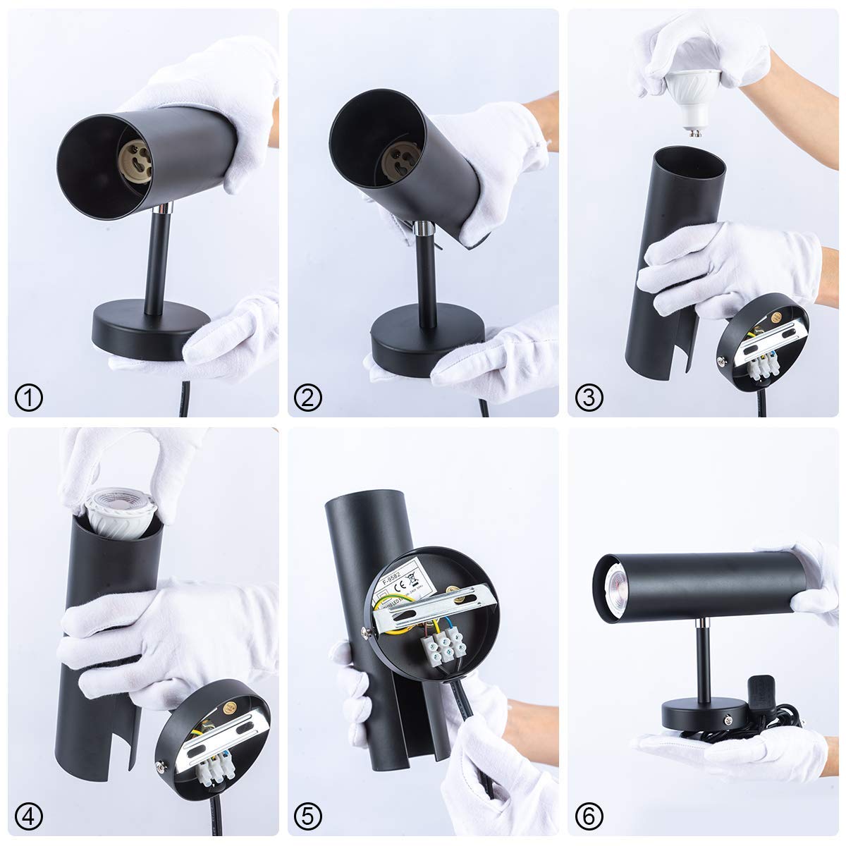 Modern Plug-in Wall Sconce - Minimalist Swivel Wall Lamp with On/Off Switch - Matte Black Finish - Set of 2 - Perfect for Bedroom, Mirror Display & Accent Lighting