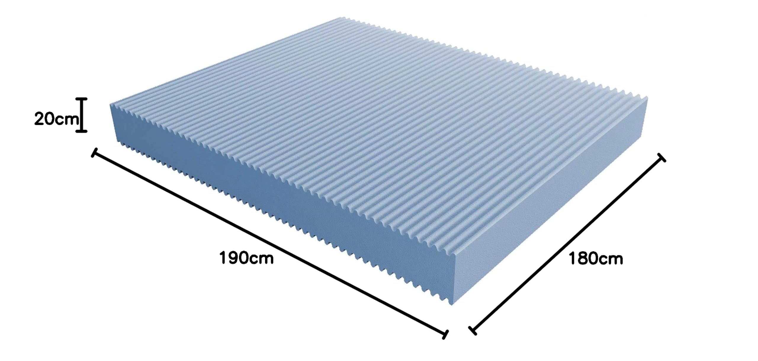 Baldiflex Emporio - Orthopedic Memory Foam Mattress for Couples, Automatic Unzippable Cover, Waterfoam Technology, Includes Free Memory Foam Pillow (180x190x20cm) - Perfect for Back Pain Relief & Better Sleep