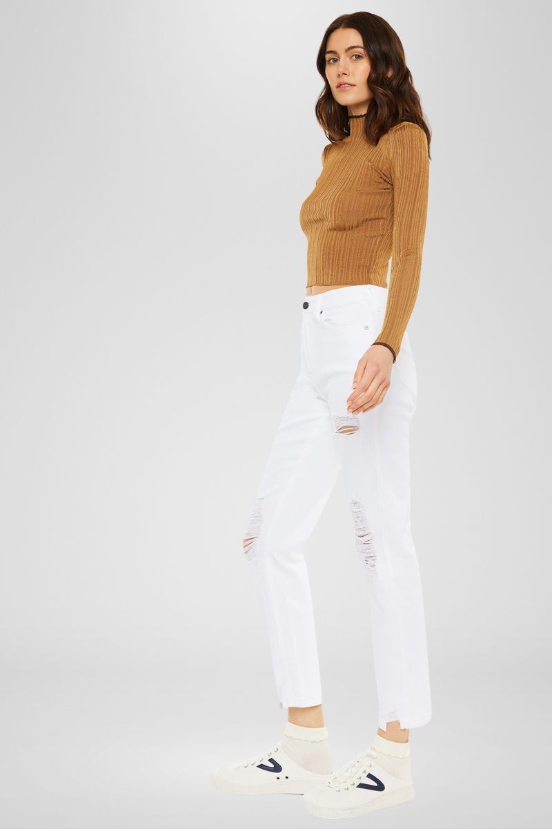Haven Ultra High Rise Slim Straight Leg Jeans for Women - Stretch Denim Pants, Comfortable & Flattering Fit - Perfect for Casual Outfits, Workwear, and Everyday Style