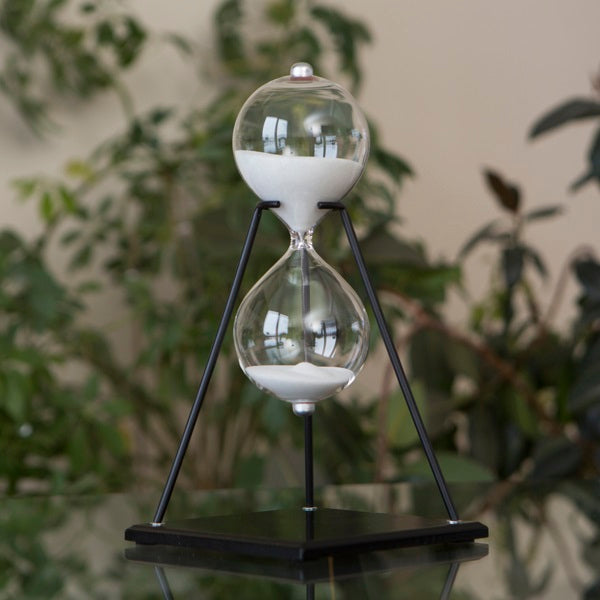 50 Minute Modern Glass Timer with Stand - Perfect for Kitchen, Classroom, Office & Productivity - Hourglass Sand Timer for Cooking, Studying, Workouts & Time Management