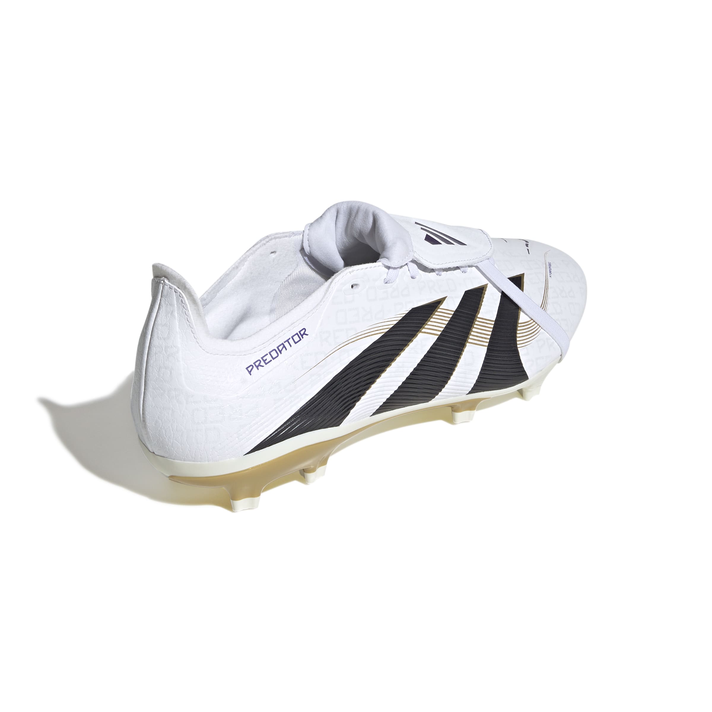Adidas Predator League FG Soccer Cleats for Men - White/Black/Gold Metallic - Fold Over Tongue Design for Enhanced Fit - Perfect for Competitive Matches & Training Sessions