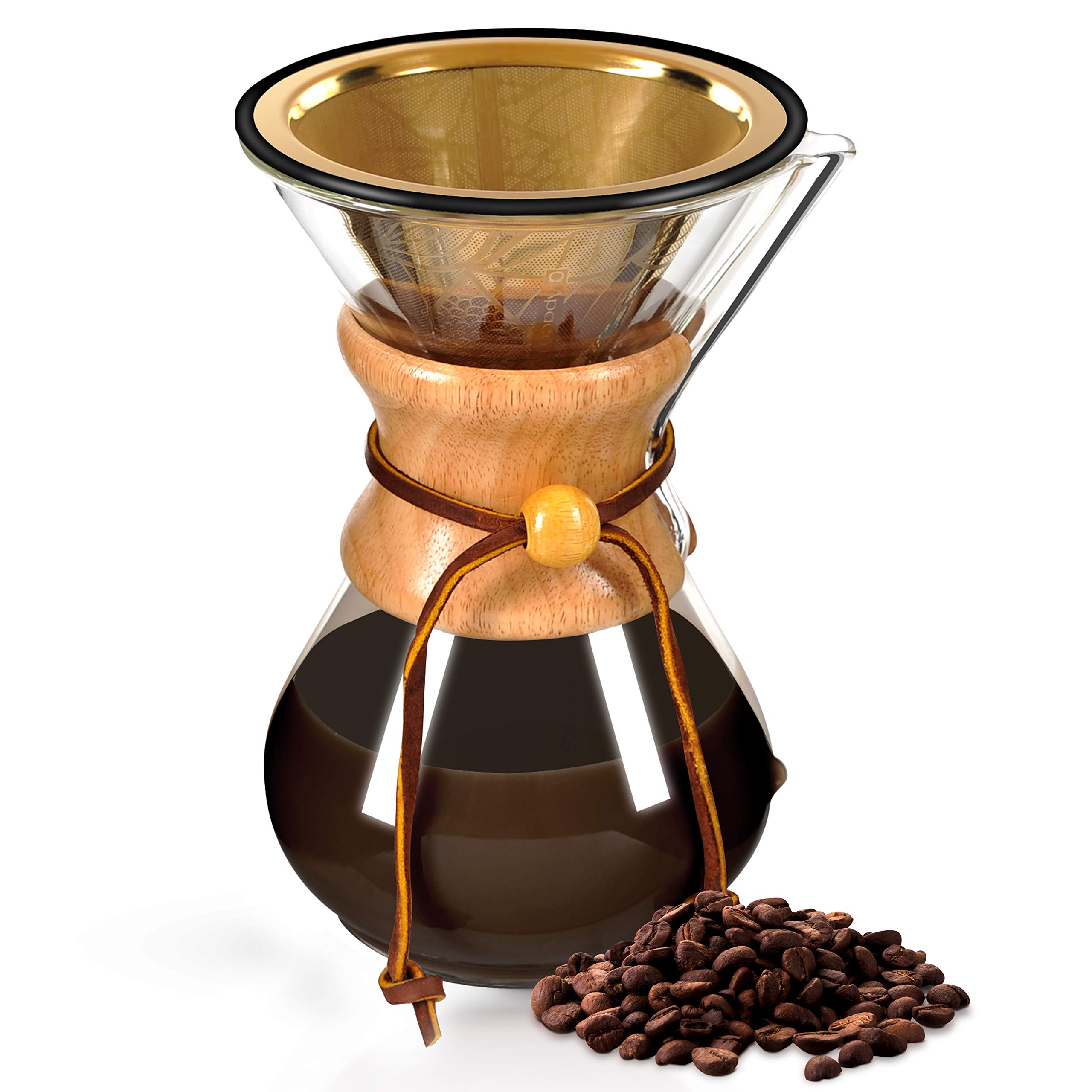 Reusable Stainless Steel Coffee Dripper for Chemex & V60 - Eco-Friendly Pour Over Filter for Home Brewing