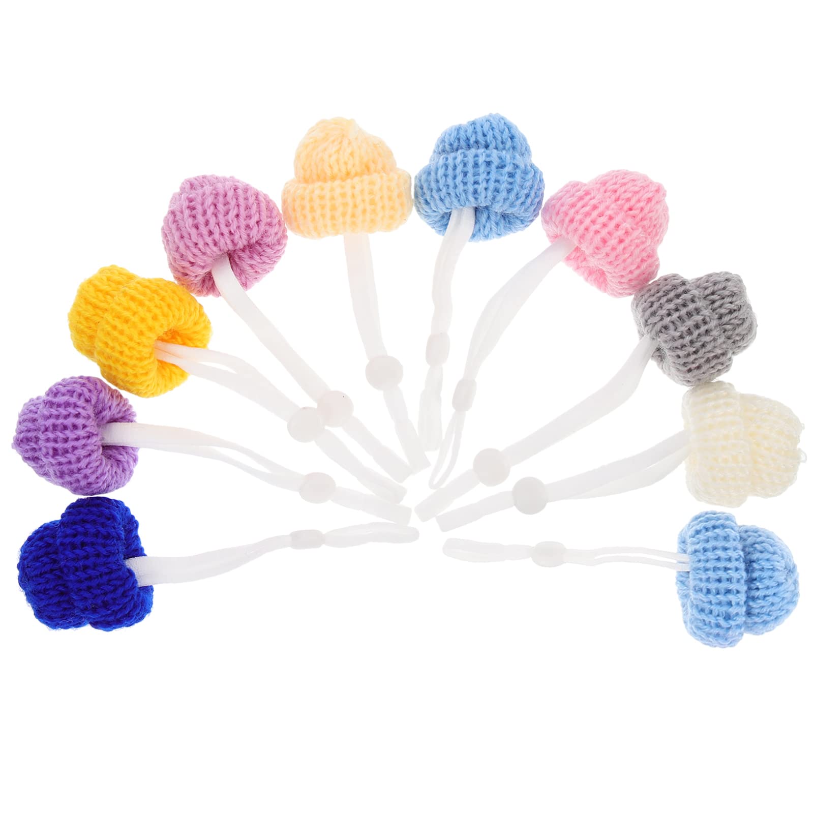 10pcs Mini Knitting Pet Hats - Chicken, Snake, Lizard & Dog Costume Hats | Funny Party Hats for Puppies, Cockatiels & Small Animals | Comfortable Yarn Doll Hats for Pets | Perfect for Halloween, Christmas Costumes & Photo Shoots