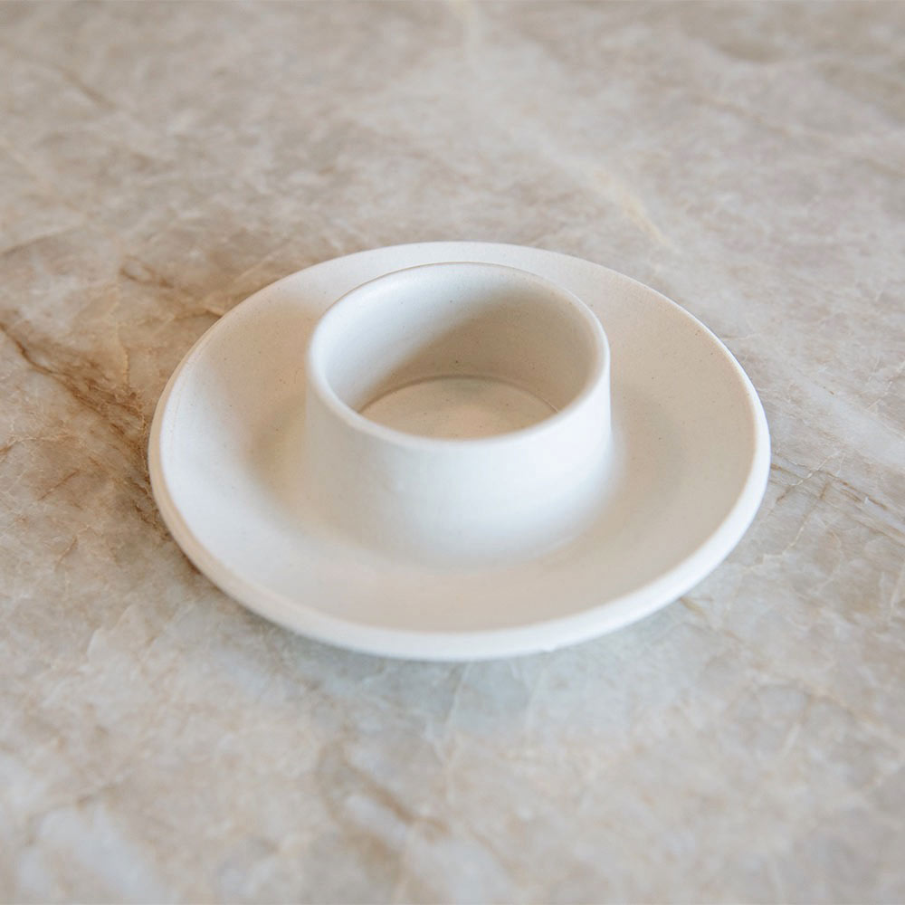 Ceramic Stubby Candle Holder - Small Decorative Candle Stand for Home Decor, Table Centerpiece, Wedding & Party Decorations - Perfect for Living Room, Bedroom, Bathroom & Outdoor Use