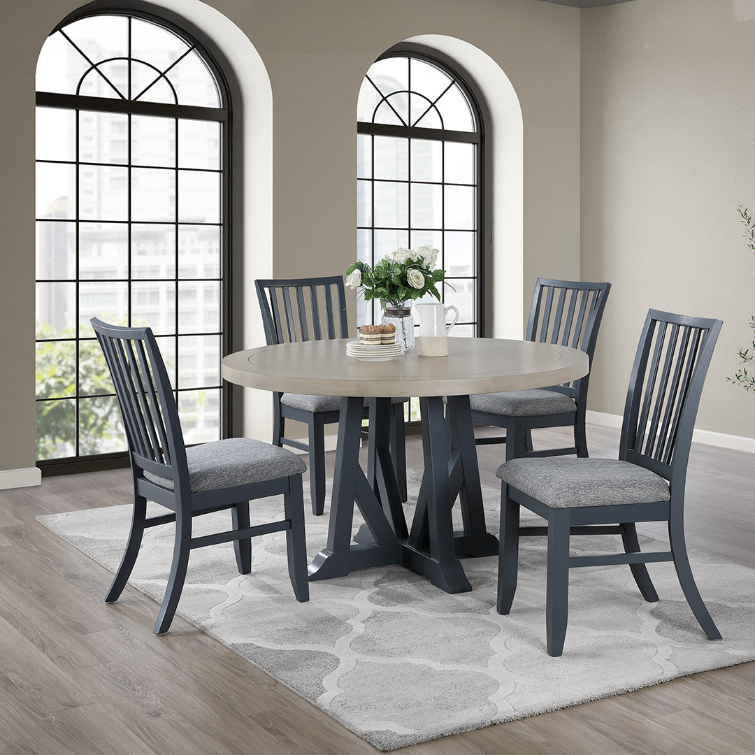 Lawton 5-Piece Round Dining Table Set - Modern Kitchen & Dining Room Furniture for Family Gatherings & Dinner Parties