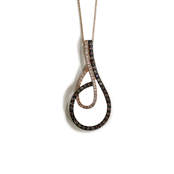 14K Rose Gold Brown Diamond Pendant Necklace for Women - Elegant Jewelry Gift for Anniversary, Birthday & Special Occasions