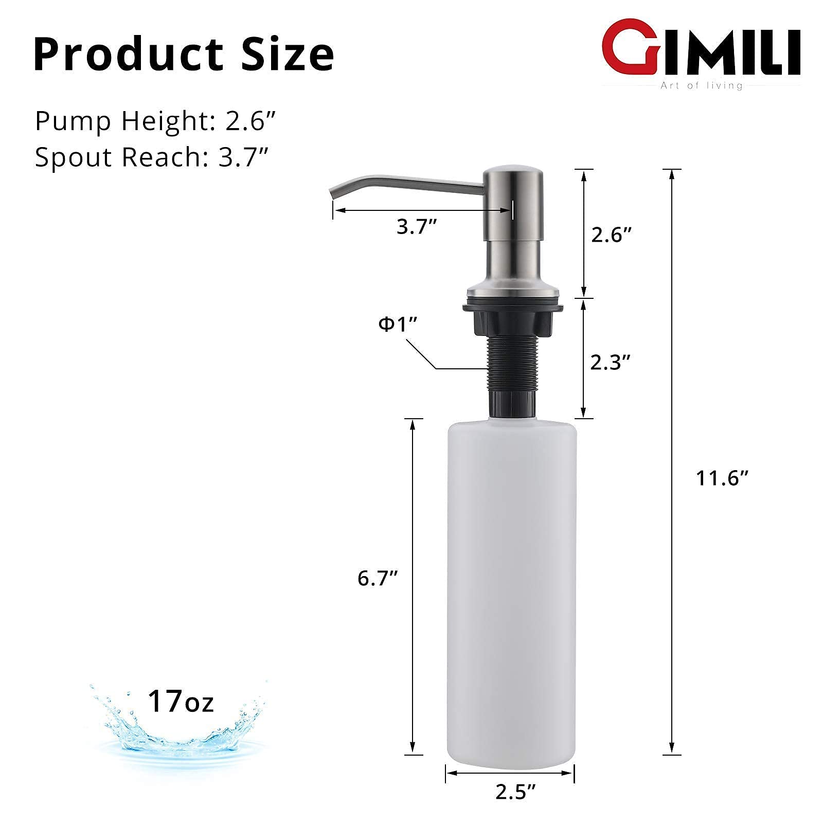 GIMILI Touchless Spring Kitchen Faucet with Soap Dispenser - Brushed Nickel Finish, Hands-Free Sensor Faucet for Modern Kitchens | Perfect for Cooking, Washing Dishes & Hygienic Food Prep