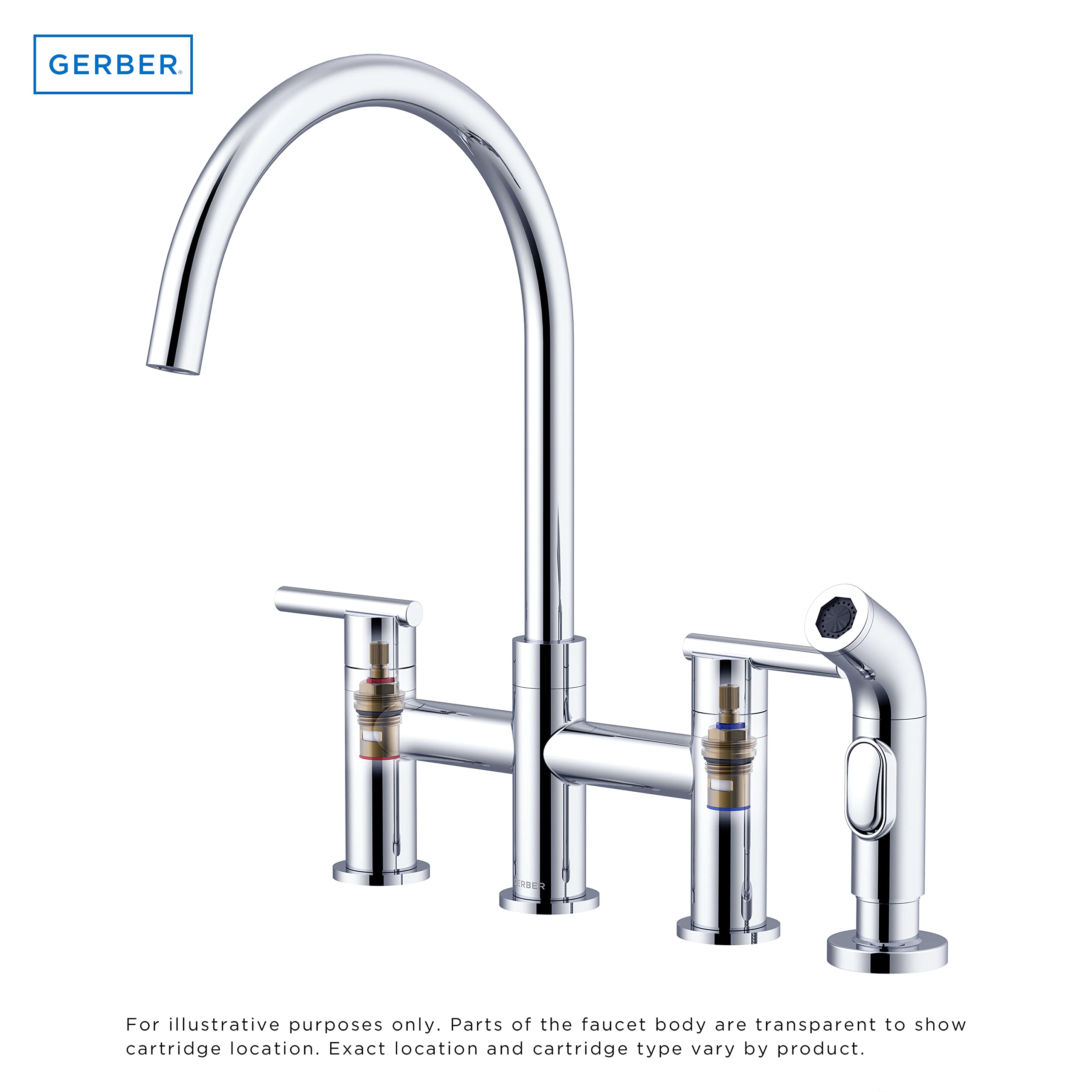 Gerber Parma Single Handle Pull-Down Kitchen Faucet with Sprayer - Stainless Steel Finish for Modern Kitchens, Dishwashing & Food Prep