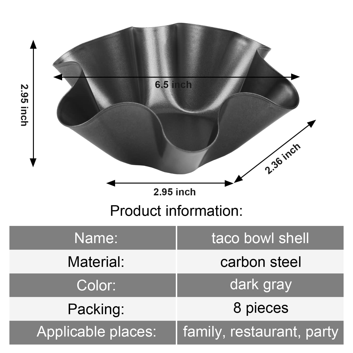 RUVINCE Nonstick Taco Bowl Maker - 4-Pack Tortilla Shell Mold for Perfect Taco Bowls & Salad Shells | Ideal for Home Cooking, Parties & Mexican Food Night