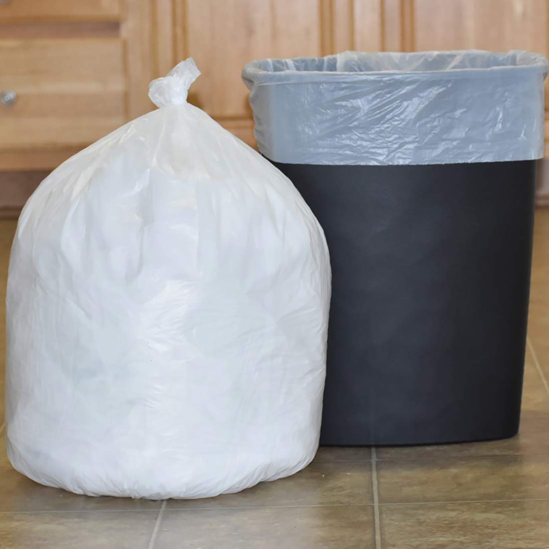 8 Gallon Medium Trash Bags - White Kitchen Garbage Bags, Plastic Wastebasket Liners for Home & Office Bins (220 Count) - Perfect for Kitchen, Bathroom, Office & Outdoor Waste Disposal