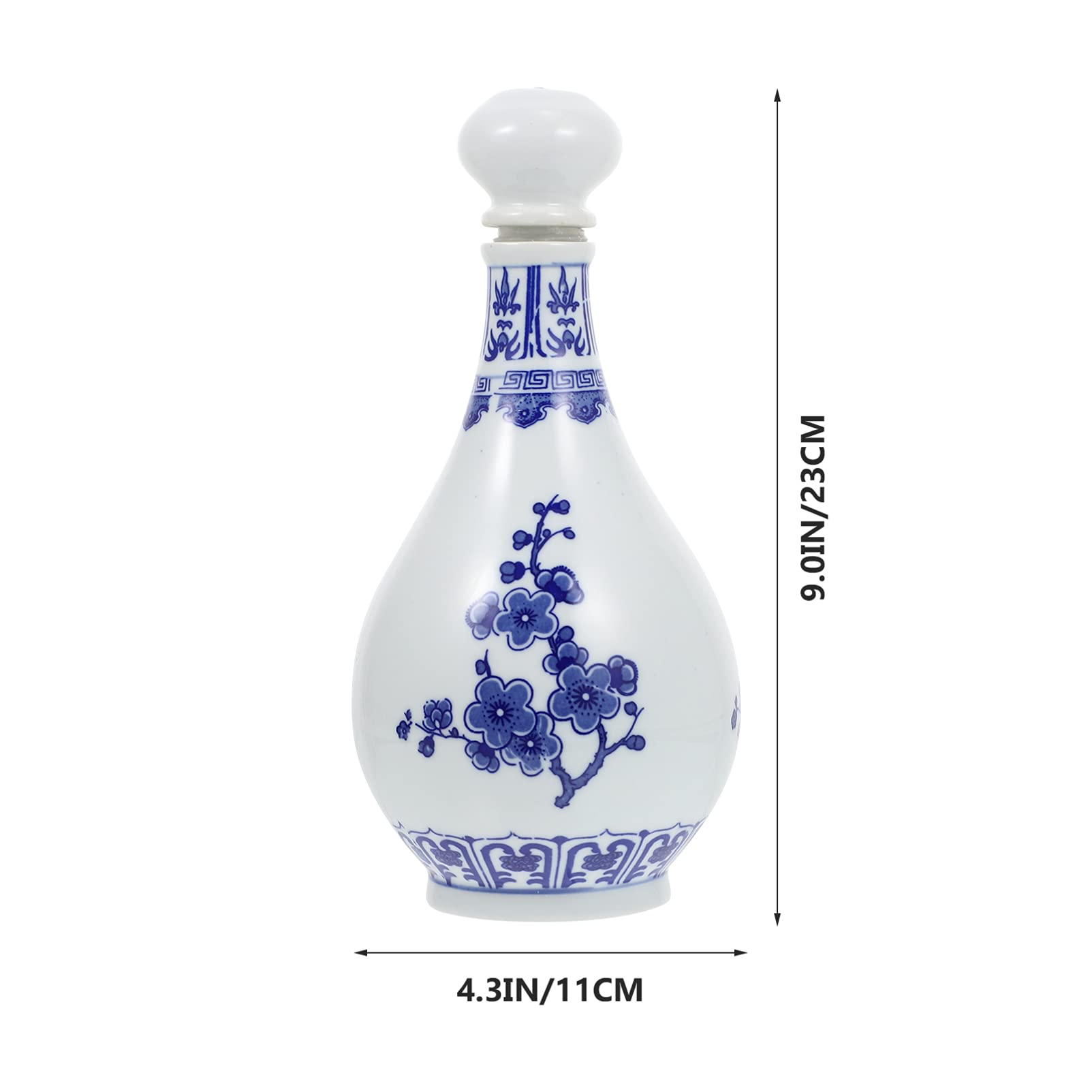 Premium Ceramic Sake Carafe - Hot & Cold Serving Bottle for Japanese Plum Wine, Beer, Juice & Milk | Elegant Plum Blossom Design | Perfect for Home Entertaining, Sake Tasting & Brewing