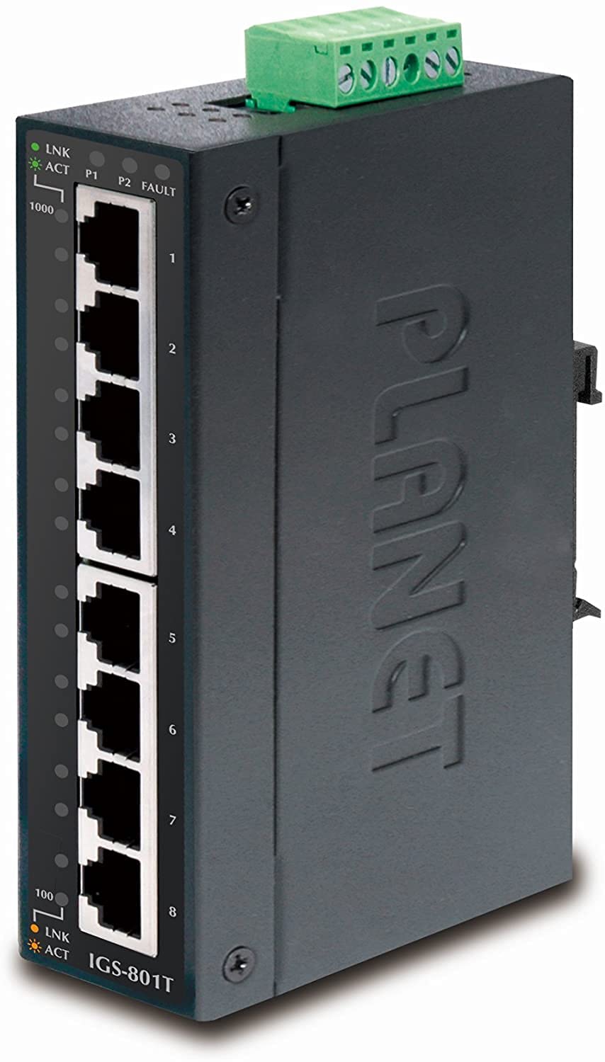 IGS-801T Industrial Gigabit Ethernet Switch 8-Port 10/100/1000TX with IP30 Rating & Wide Temperature Range (-40~75°C) - Reliable Networking for Factories, Warehouses & Harsh Environments
